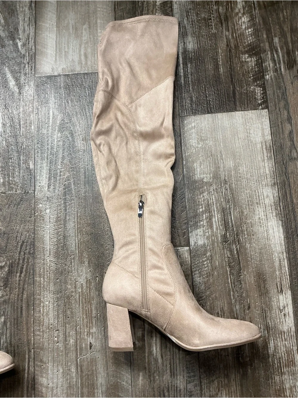 Marc Fisher Tan Over-the-Knee Block Heel Boots Size 7